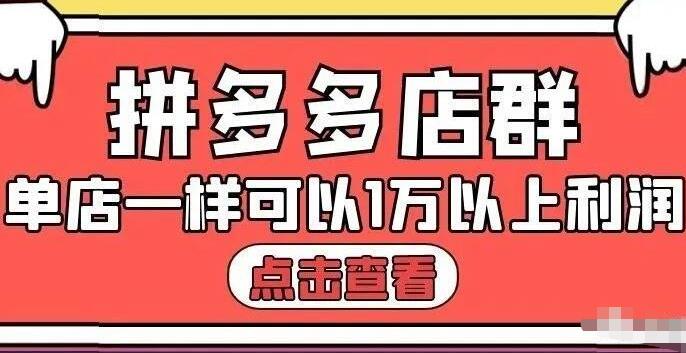 拼多多店群单店一样可以产出1万5以上利润【付费文章】-知一项目网