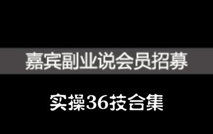 嘉宾副业说实操36技合集，价值1380元-知一项目网