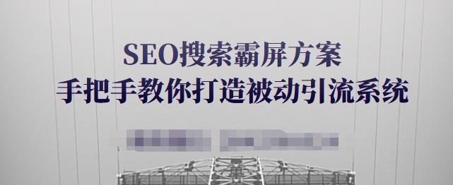 SEO搜索霸屏方案，手把手教你打造被动引流系统【视频课程】-知一项目网