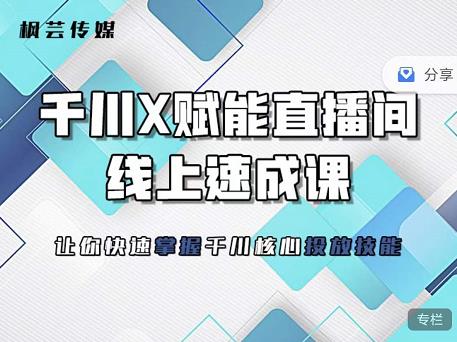 枫芸传媒-线上千川提升课，提升千川认知，提升千川投放效果-知一项目网