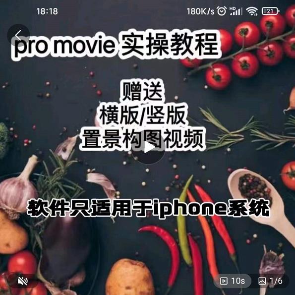 漆十二美食摄影，25​节promovie实操高手课节-知一项目网