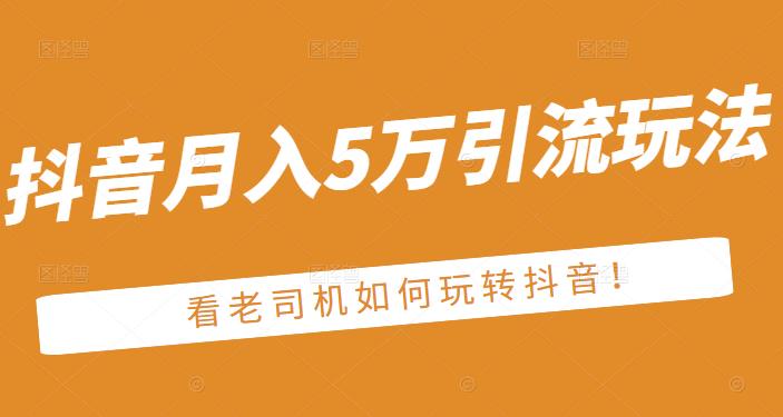 老古董·抖音月入5万引流玩法，看看老司机如何玩转抖音(附赠：抖音另类引流思路)-知一项目网