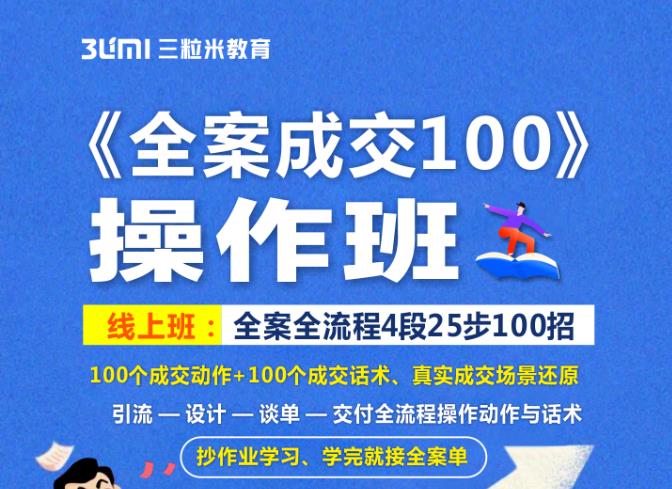 《全案成交100》全案全流程4段25步100招，操作班-知一项目网