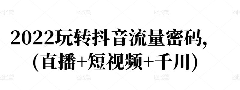 2022玩转抖音流量密码，(直播 短视频 千川)-知一项目网