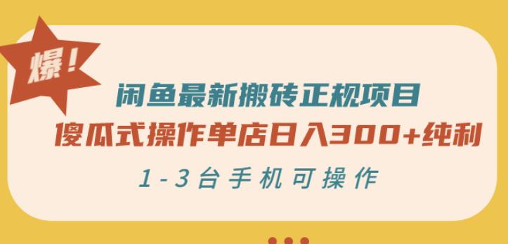 闲鱼最新搬砖正规项目：傻瓜式操作单店日入300 纯利，1-3台手机可操作-知一项目网