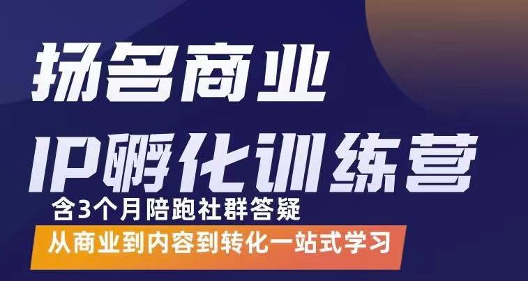 杨名商业IP孵化训练营，从商业到内容到转化一站式学 价值5980元-知一项目网