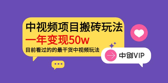 《老吴·中视频项目搬砖玩法，一年变现50w》目前看过的的最干货中视频玩法-知一项目网