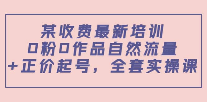 某收费最新培训：0粉0作品自然流量 正价起号，全套实操课-知一项目网