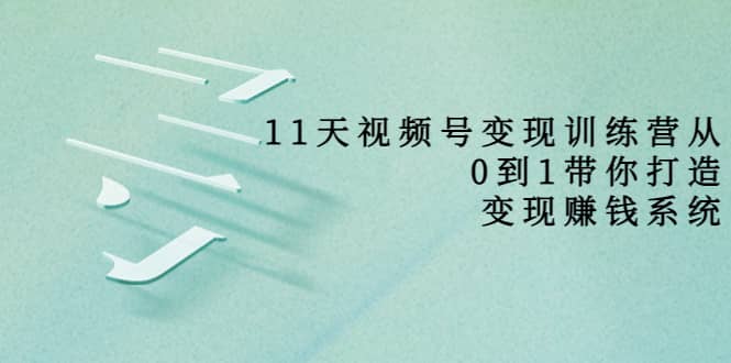 好望角·11天视频号变现训练营，从0到1打造变现赚钱系统（价值398）-知一项目网