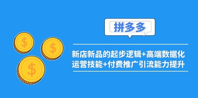 2022拼多多：新店新品的起步逻辑 高端数据化运营技能 付费推广引流能力提升-知一项目网