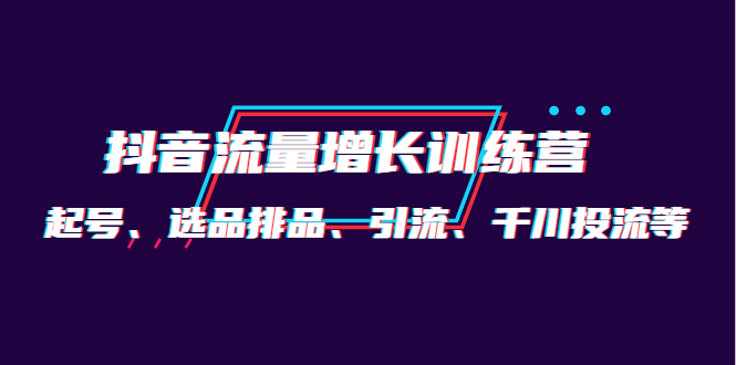 月销1.6亿实操团队·抖音流量增长训练营：起号、选品排品、引流 千川投流等-知一项目网