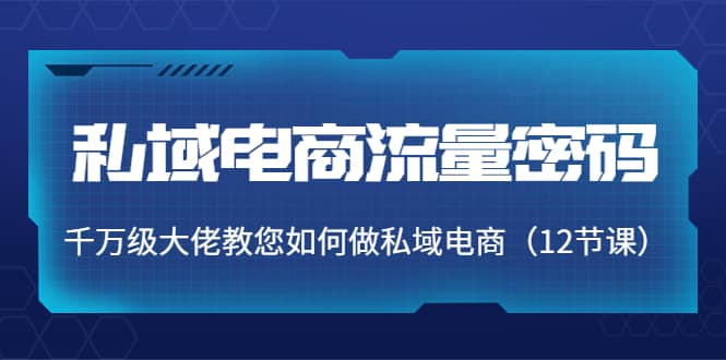 私域电商流量密码：千万级大佬教您如何做私域电商（12节课）-知一项目网