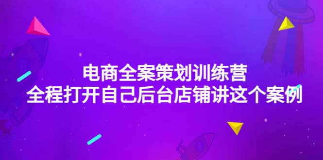 电商全案策划训练营：全程打开自己后台店铺讲这个案例（9节课时）-知一项目网