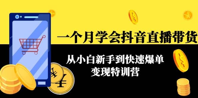 一个月学会抖音直播带货：从小白新手到快速爆单变现特训营(63节课)-知一项目网