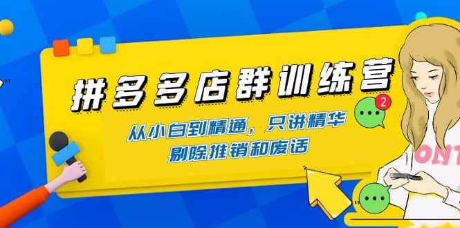 拼多多店群训练营：从小白到精通，只讲精华，剔除推销和废话-知一项目网