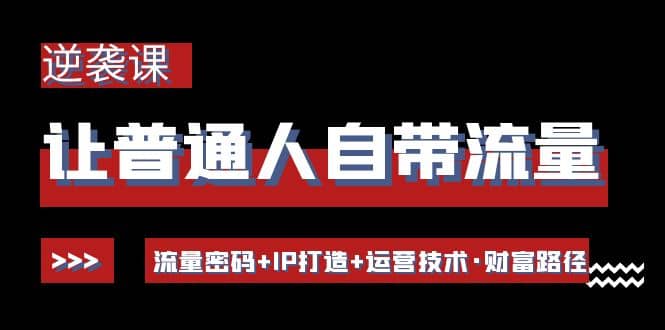 让普通人自带流量的逆袭课：流量密码 IP打造 运营技术·财富路径-知一项目网