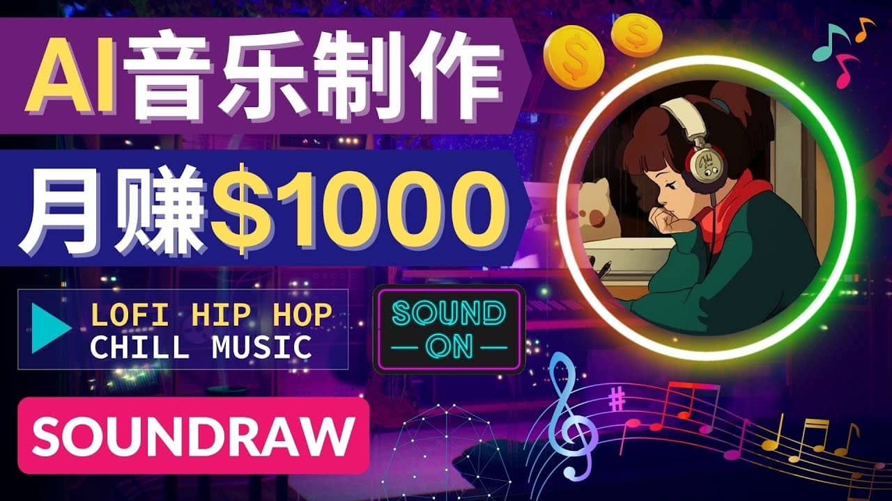 无需任何音乐基础： 使用AI软件制作Lofi Hip Hop Chill Music 月赚1000美元-知一项目网