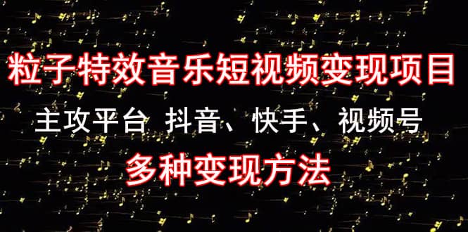 《粒子特效音乐短视频变现项目》主攻平台 抖音、快手、视频号 多种变现方法-知一项目网