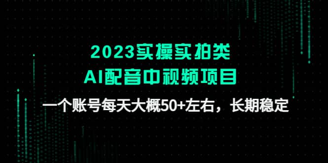 2023实操实拍类AI配音中视频项目，一个账号每天大概50 左右，长期稳定-知一项目网