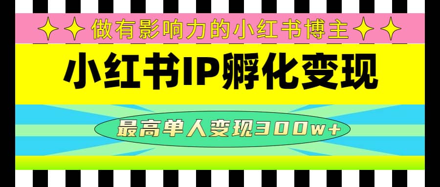 某收费培训-小红书IP孵化变现：做有影响力的小红书博主-知一项目网