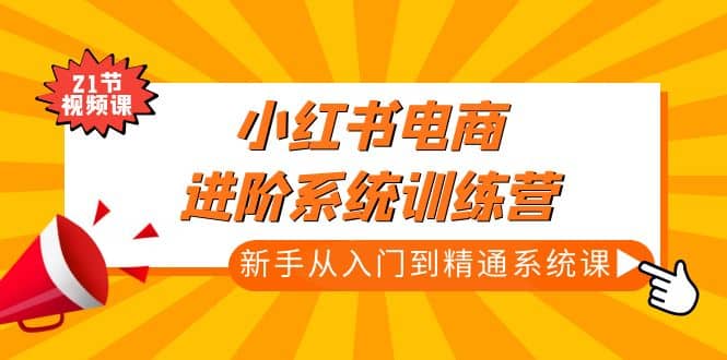 小红书电商进阶系统训练营：新手从入门到精通系统课（21节视频课）-知一项目网