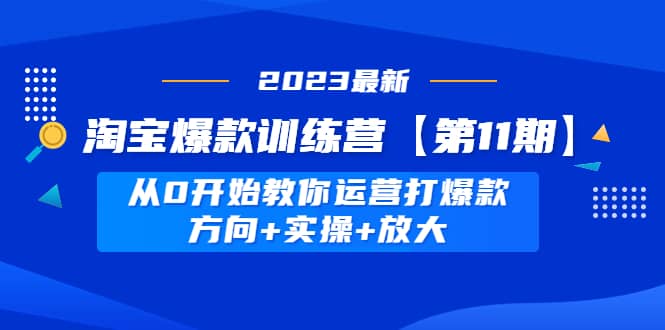 淘宝爆款训练营【第11期】 从0开始教你运营打爆款，方向 实操 放大-知一项目网