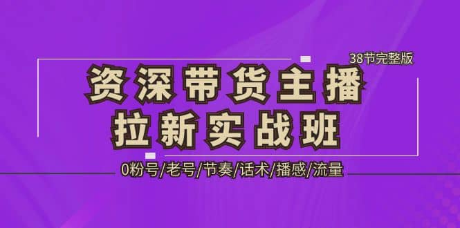 资深·带货主播拉新实战班，0粉号/老号/节奏/话术/播感/流量-38节完整版-知一项目网