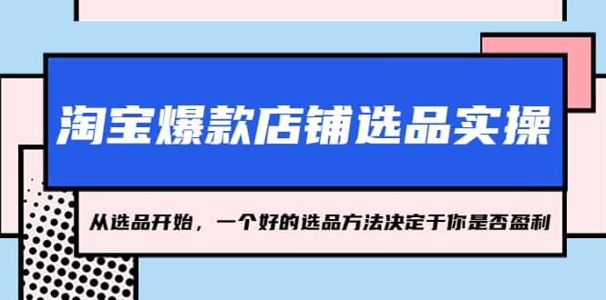 淘宝爆款店铺选品实操，2023从选品开始，一个好的选品方法决定于你是否盈利-知一项目网