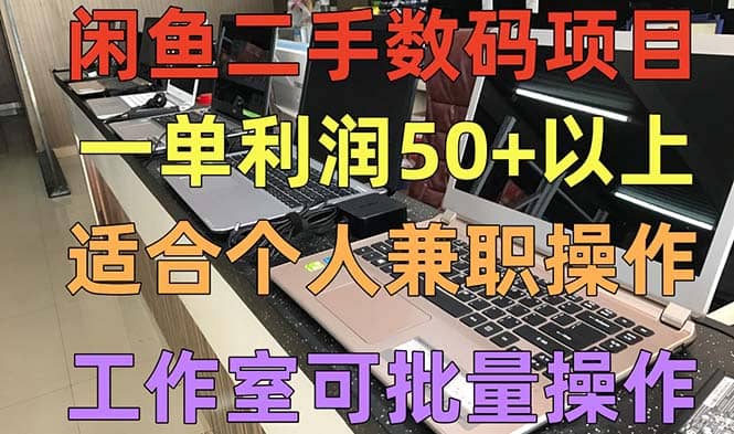 闲鱼二手数码项目，个人副业低保收入，工作室批量放大操作-知一项目网