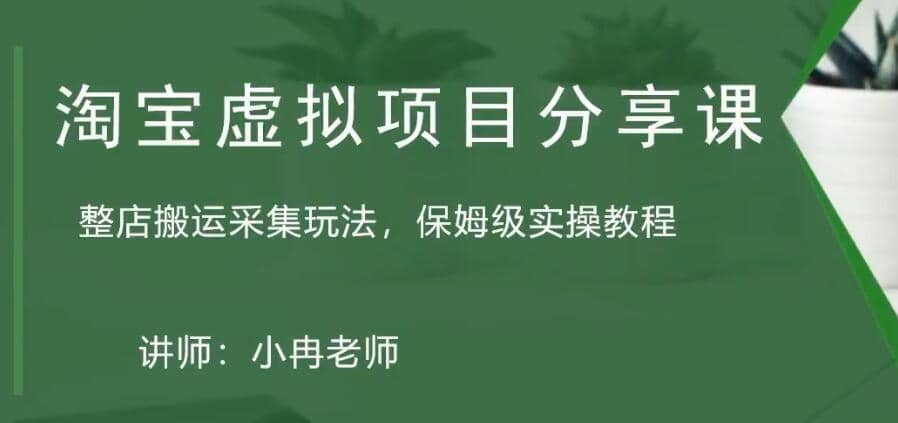 淘宝虚拟整店搬运采集玩法分享课：整店搬运采集玩法，保姆级实操教程-知一项目网