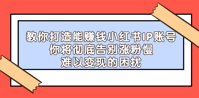 教你打造能赚钱小红书IP账号，了解透彻小红书的真正玩法-知一项目网