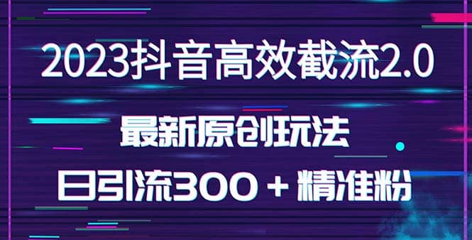 日引300＋创业粉，独家抖音高效截流2.0玩法（价值1280）-知一项目网