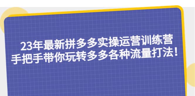 23年最新拼多多实操运营训练营：手把手带你玩转多多各种流量打法！-知一项目网