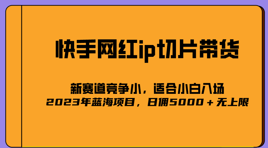 2023爆火的快手网红IP切片，号称日佣5000＋的蓝海项目，二驴的独家授权-知一项目网