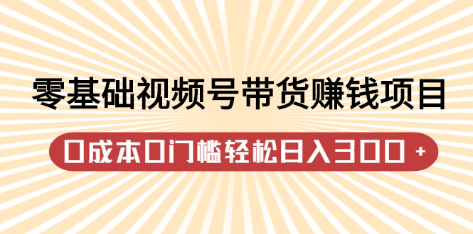 零基础视频号带货赚钱项目，0成本0门槛轻松日入300 【视频教程】-知一项目网