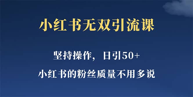 小红书无双课一天引50 女粉，不用做视频发视频，小白也很容易上手拿到结果-知一项目网