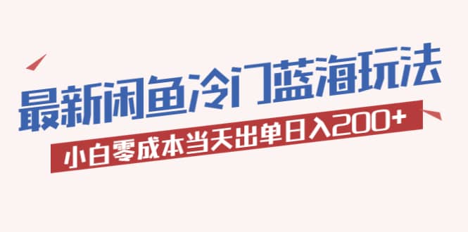 2023最新闲鱼冷门蓝海玩法，小白零成本当天出单日入200-知一项目网