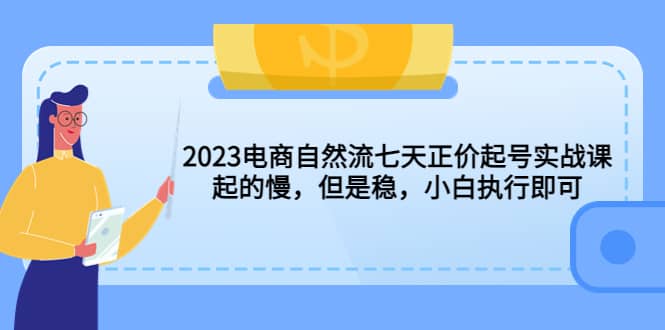 2023电商自然流七天正价起号实战课：起的慢，但是稳，小白执行即可-知一项目网