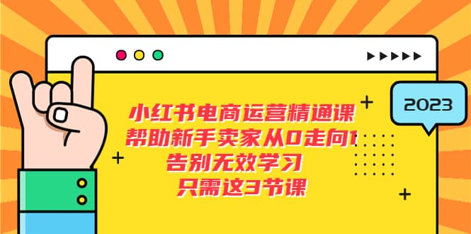 小红书电商·运营精通课，帮助新手卖家从0走向1 告别无效学习（7节视频课）-知一项目网