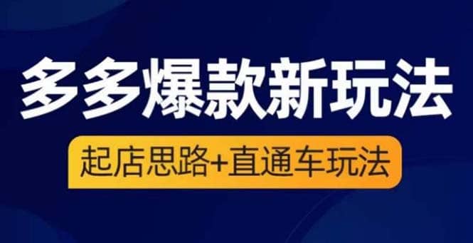 2023拼多多爆款·新玩法：起店思路 直通车玩法（3节精华课）-知一项目网