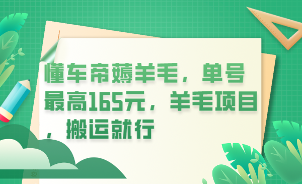 懂车帝薅羊毛，单号最高165元，羊毛项目，搬运就行-知一项目网