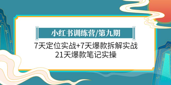 小红书训练营/第九期：7天定位实战 7天爆款拆解实战，21天爆款笔记实操-知一项目网