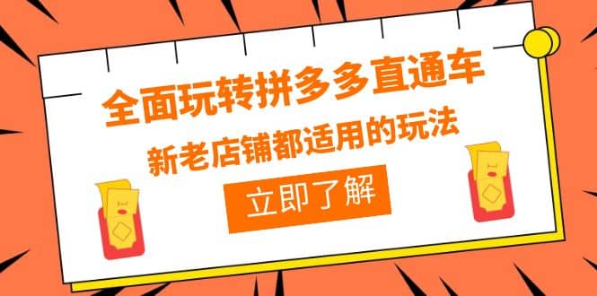 全面玩转拼多多直通车，新老店铺都适用的玩法（12节精华课）-知一项目网