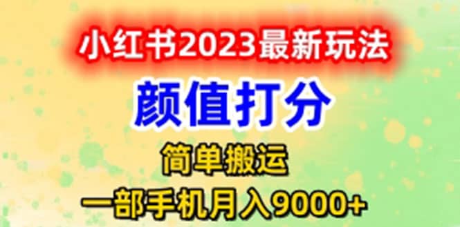 最新小红书颜值打分玩法，日入300 闭环玩法-知一项目网