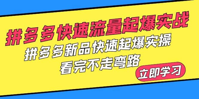 拼多多-快速流量起爆实战，拼多多新品快速起爆实操，看完不走弯路-知一项目网