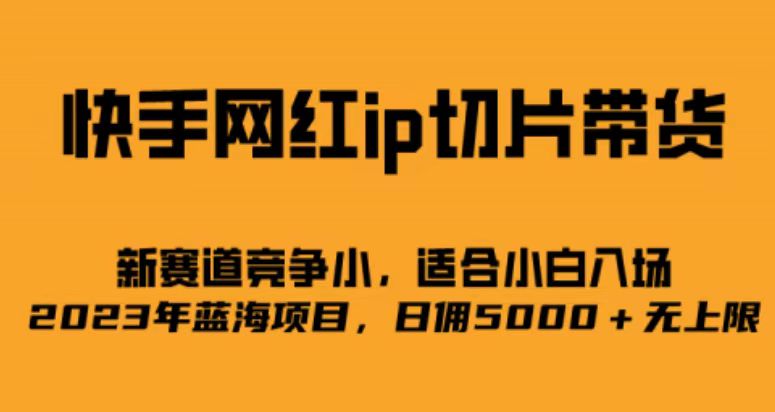 快手网红ip切片新赛道，竞争小事，适合小白 2023蓝海项目-知一项目网