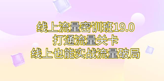 线上流量密训班19.0，打通流量关卡，线上也能实战流量破局-知一项目网