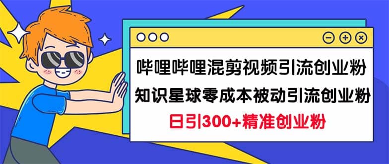 哔哩哔哩混剪视频引流创业粉日引300 知识星球零成本被动引流创业粉一天300-知一项目网