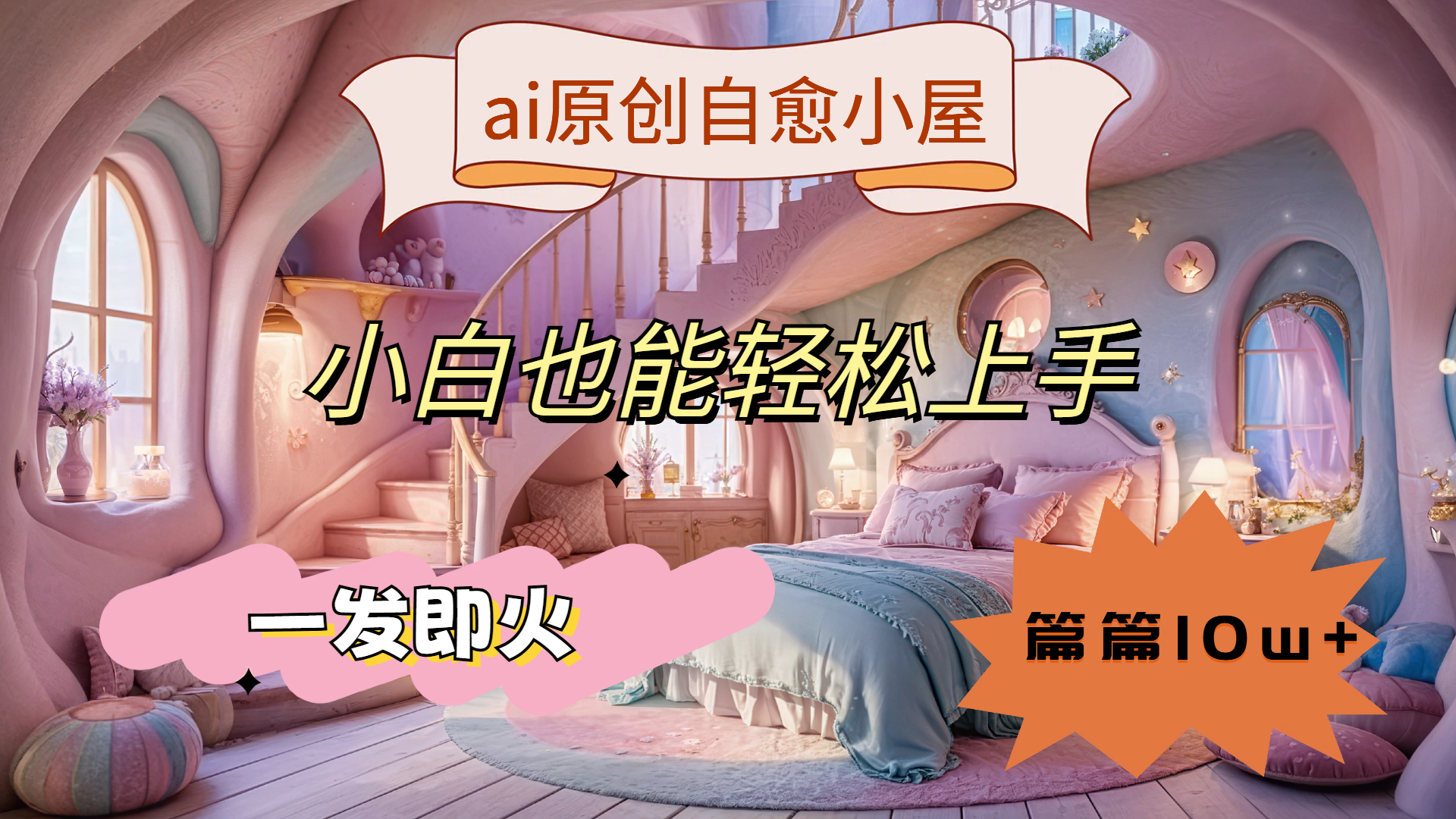 ai原创治愈小屋，小白也能轻松上手，一发即火，篇篇10w+-知一项目网