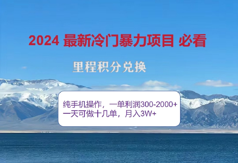 2024惊爆冷门暴利！出行高峰来袭，里程积分，高爆发期，一单300+—2000+，月入过万不是梦！-知一项目网